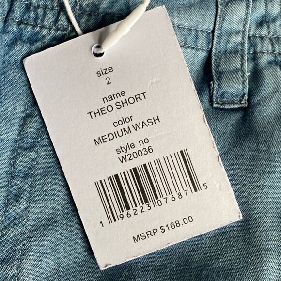NEW WALTER BAKER $168 Medium Wash Theo Womens Cargo Shorts Chambray Blue NWT 2 - Picture 11 of 15